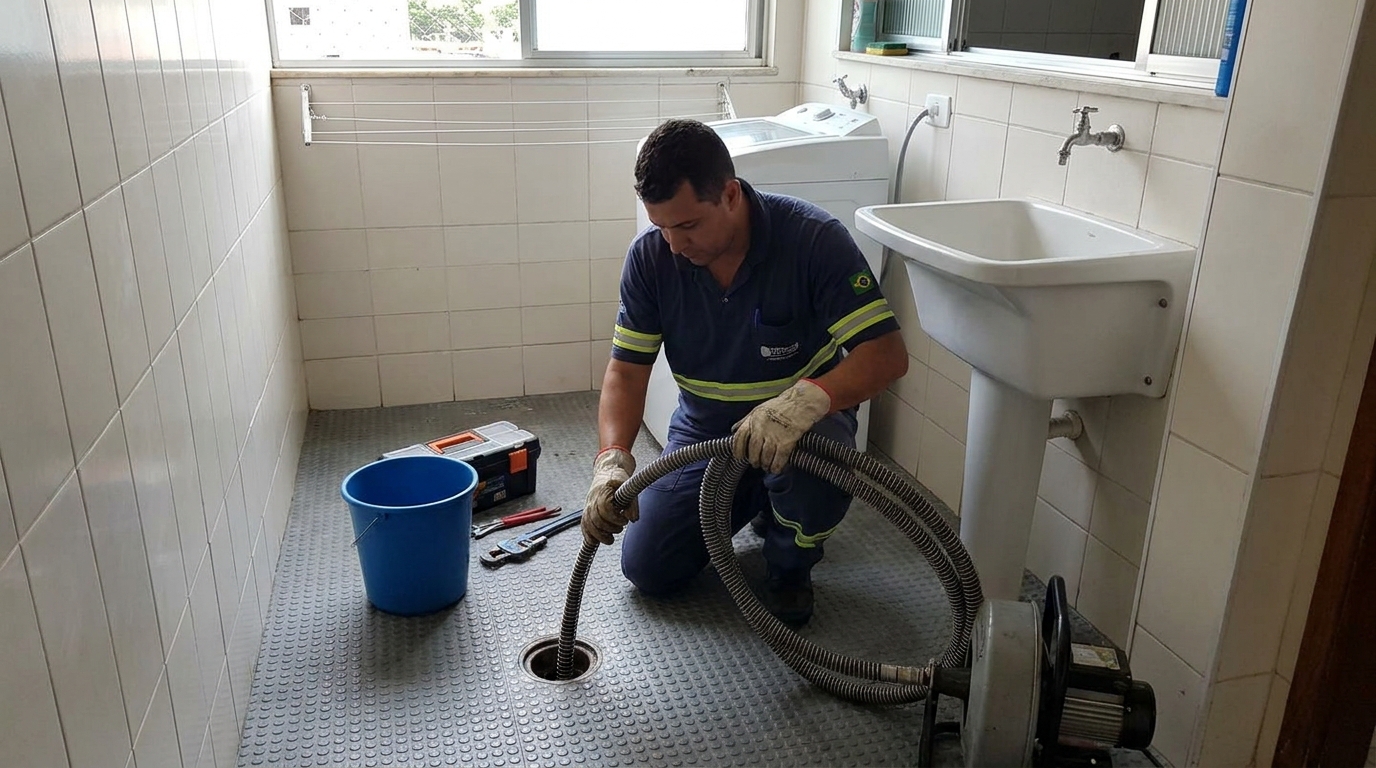 Desentupimento de ralo residencial em São Bernardo do Campo‑SP